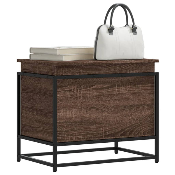 vidaXL Storage Box with Lid Oak Look 60x40x51.5 cm