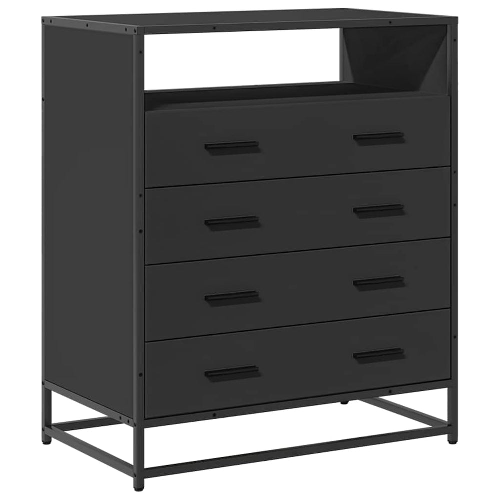 Schwarzer Schubladenschrank 70 cm