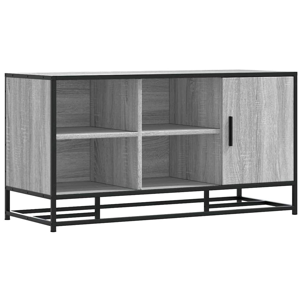 vidaXL Shoe Bench Gray Sonoma 100x40x53.5 cm Engineered Wood and Metal