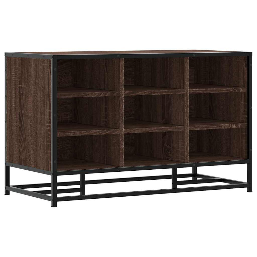 vidaXL Shoe Bench Brown Oak Look 84x40x53.5 cm Engineered Wood Metal