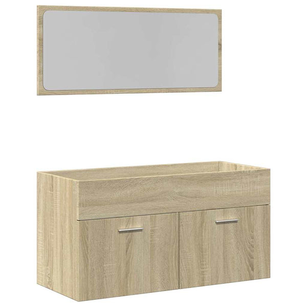 vidaXL 2-Piece Bathroom Furniture Set Sonoma Oak Engineered Wood