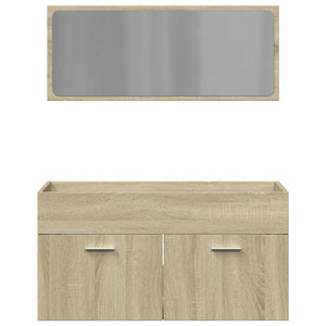 vidaXL 2-Piece Bathroom Furniture Set Sonoma Oak Engineered Wood