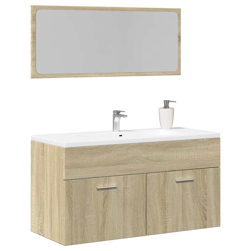vidaXL 2-Piece Bathroom Furniture Set Sonoma Oak Engineered Wood