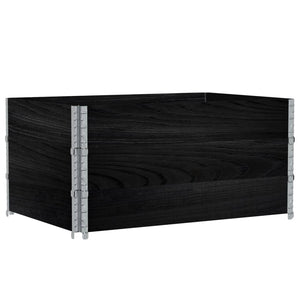vidaXL Pallet Collar Set 3 pcs Black 120x180 Solid Pine Wood