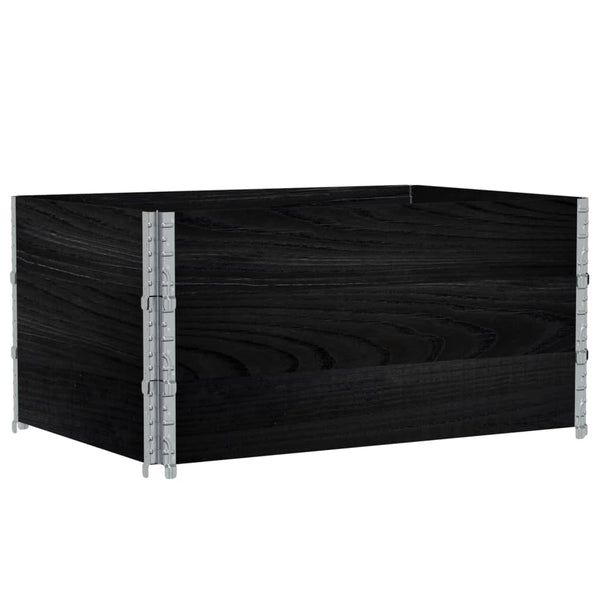 vidaXL Pallet Collar Set 3 pcs Black 120x180 Solid Pine Wood
