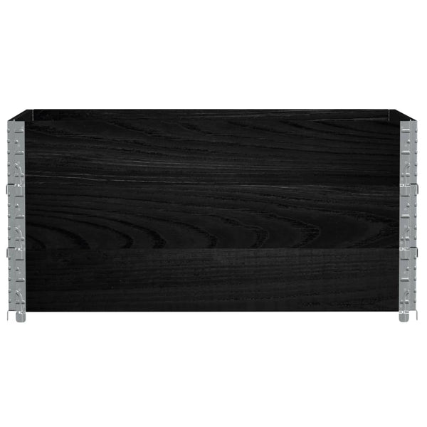 vidaXL Pallet Collar Set 3 pcs Black 120x180 Solid Pine Wood