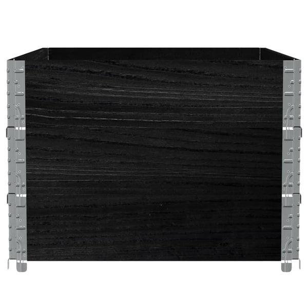 vidaXL Pallet Collar Set 3 pcs Black 120x180 Solid Pine Wood