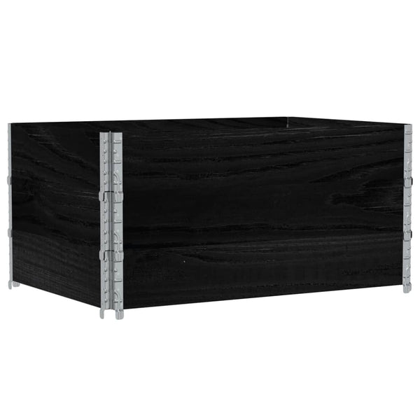 vidaXL Pallet Collar Set 3 pcs Black 120x180 Solid Pine Wood