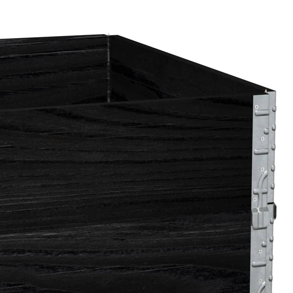 vidaXL Pallet Collar Set 3 pcs Black 120x180 Solid Pine Wood