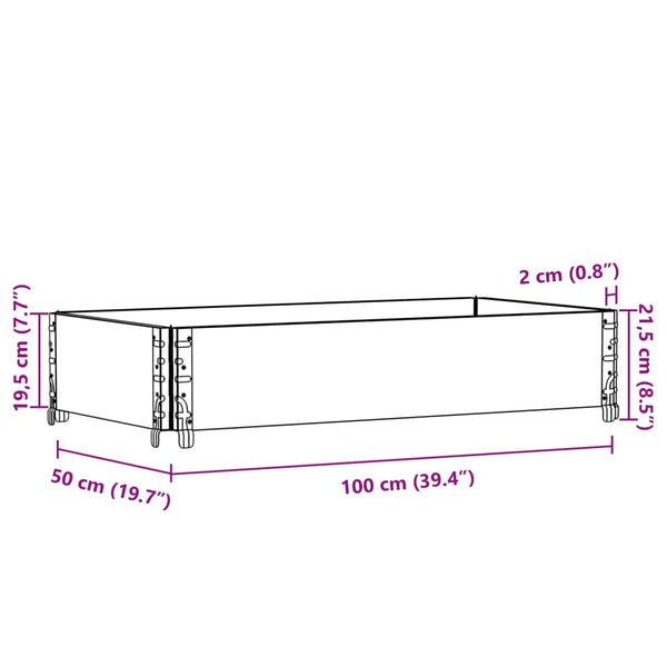 vidaXL Planter 100x50 cm Solid Pine Wood