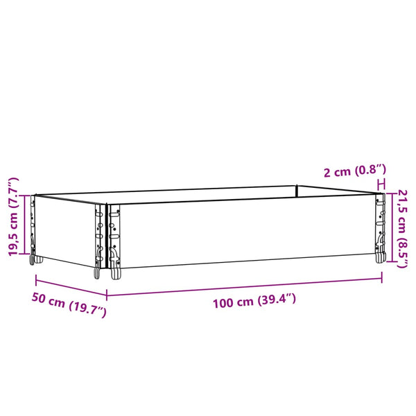 vidaXL Raised Garden Bed Grey 100x50 cm Solid Pine Wood