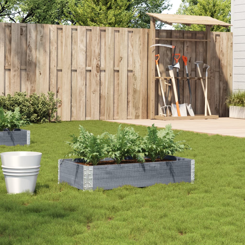 vidaXL Raised Garden Bed Grey 100x50 cm Solid Pine Wood