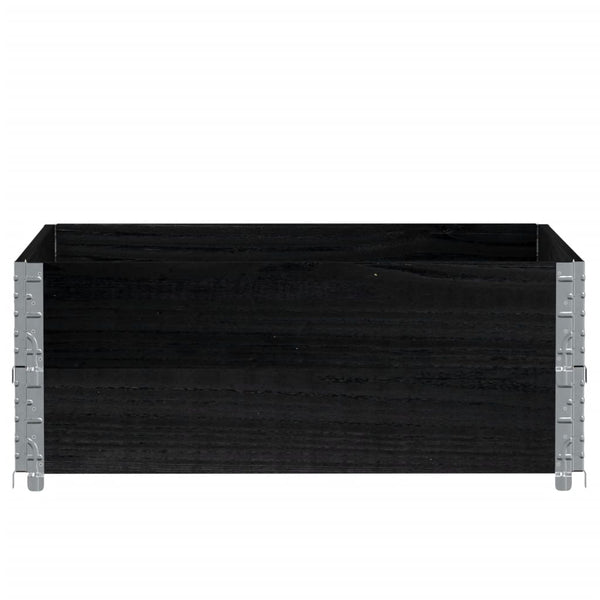 vidaXL Planter Box Black 100x100 cm Solid Pine Wood