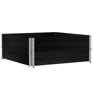 vidaXL Planter Box Black 100x100 cm Solid Pine Wood
