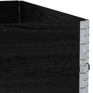 vidaXL Planter Box Black 100x100 cm Solid Pine Wood