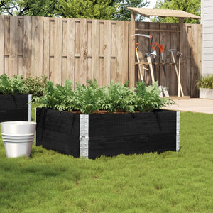 vidaXL Planter Box Black 100x100 cm Solid Pine Wood