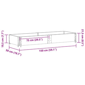 vidaXL Planter 150x50 cm Solid Pine Wood