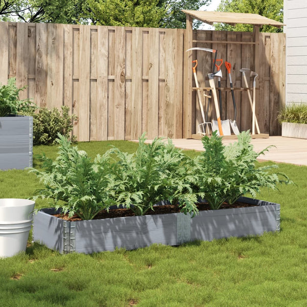 vidaXL Raised Garden Bed Grey 150x50 cm Solid Pine Wood