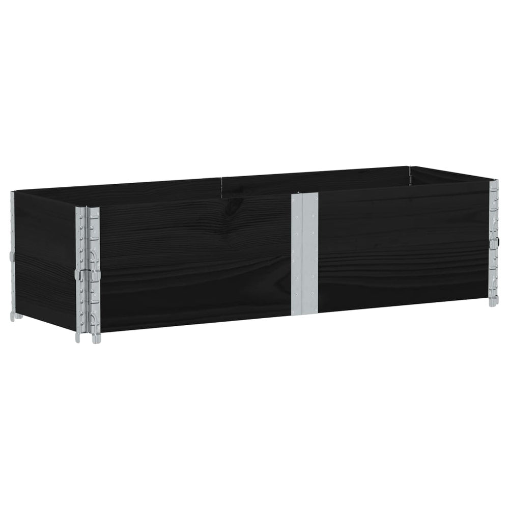vidaXL Planter Black 150x50 cm Solid Pine Wood