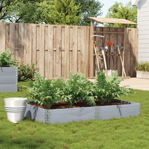 vidaXL Raised Garden Bed Grey 150x100 cm Solid Pine Wood