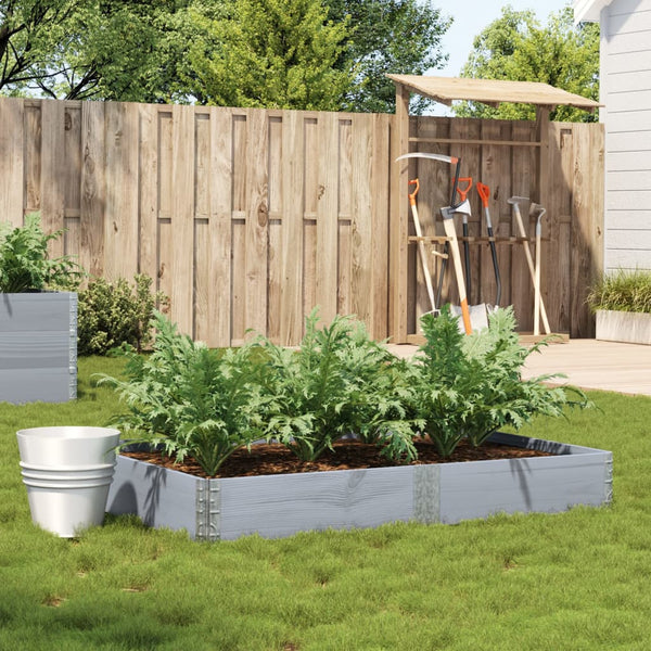 vidaXL Raised Garden Bed Grey 150x100 cm Solid Pine Wood