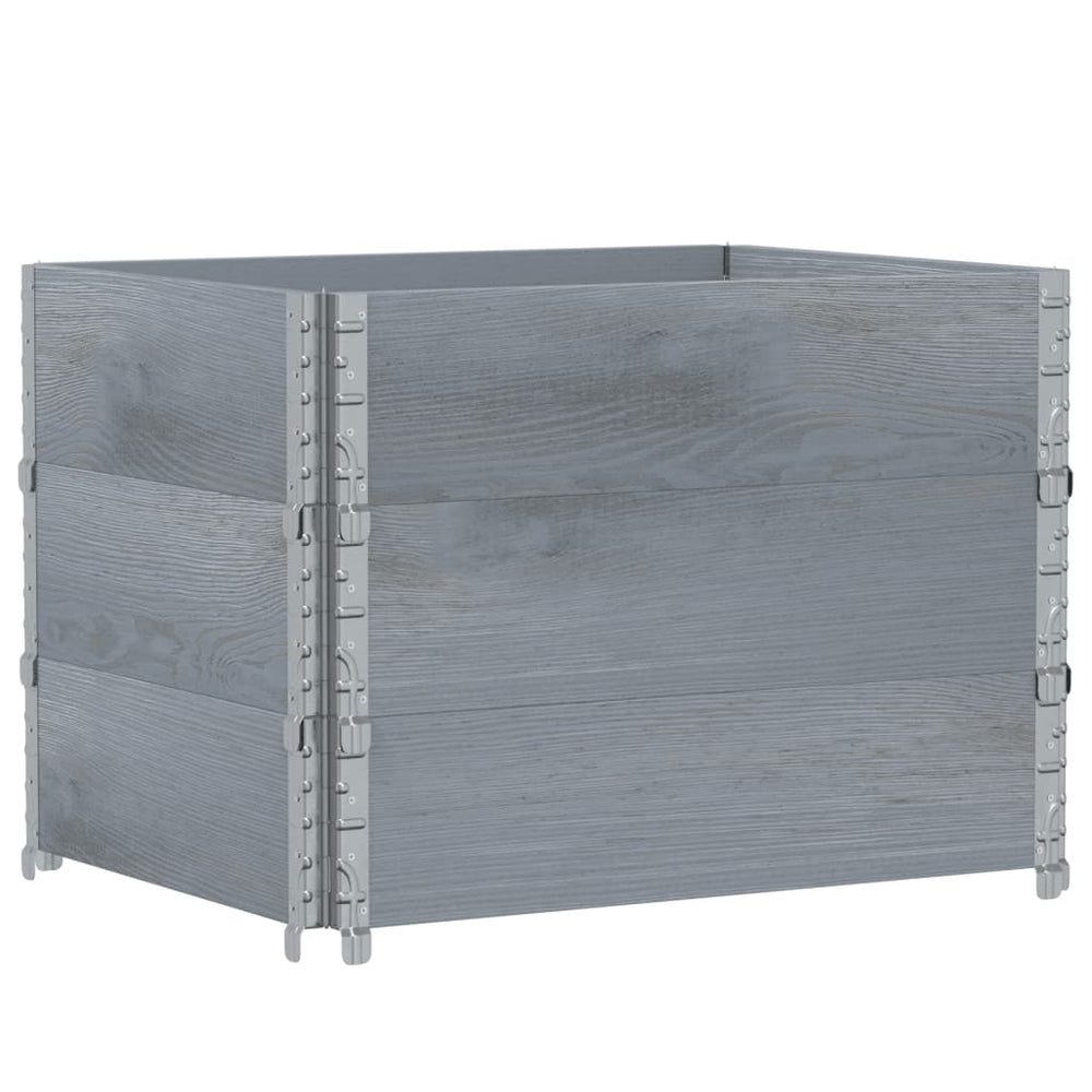 vidaXL Planter Box Grey 80x60 cm Solid Pine Wood