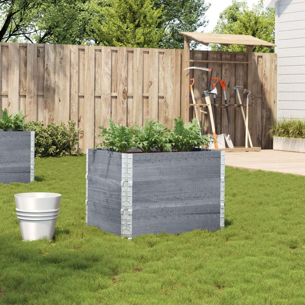 vidaXL Planter Box Grey 80x60 cm Solid Pine Wood