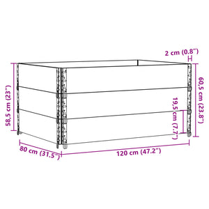 vidaXL Garden Planter Black 120x80 cm Solid Pine Wood