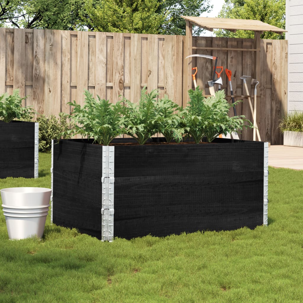 vidaXL Garden Planter Black 120x80 cm Solid Pine Wood