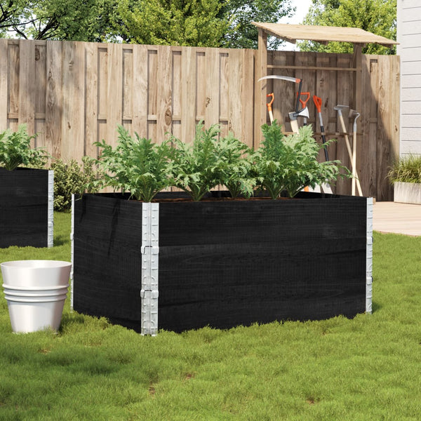 vidaXL Garden Planter Black 120x80 cm Solid Pine Wood