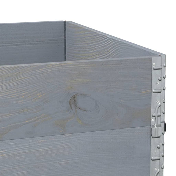 vidaXL Raised Garden Bed Grey 120x80 cm Solid Pine Wood