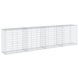 vidaXL Gabion with Lid 400x50x100 cm Galvanized Iron