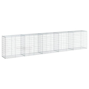 vidaXL Gabion with Lid 500x50x100 cm Galvanized Iron