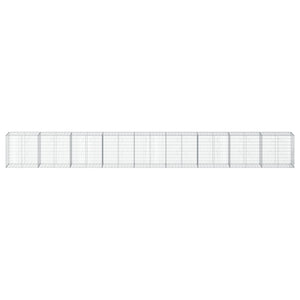 vidaXL Gabion Basket with Lid 900x50x100 cm Galvanized Iron