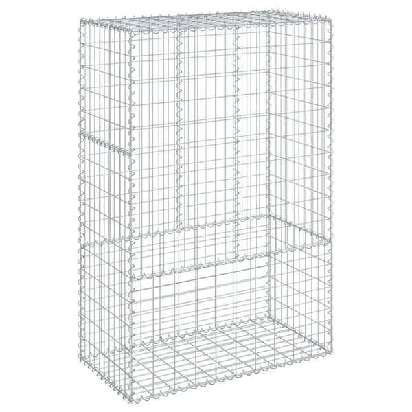 vidaXL Gabion Basket with Lid 100x50x150 cm Galvanized Iron