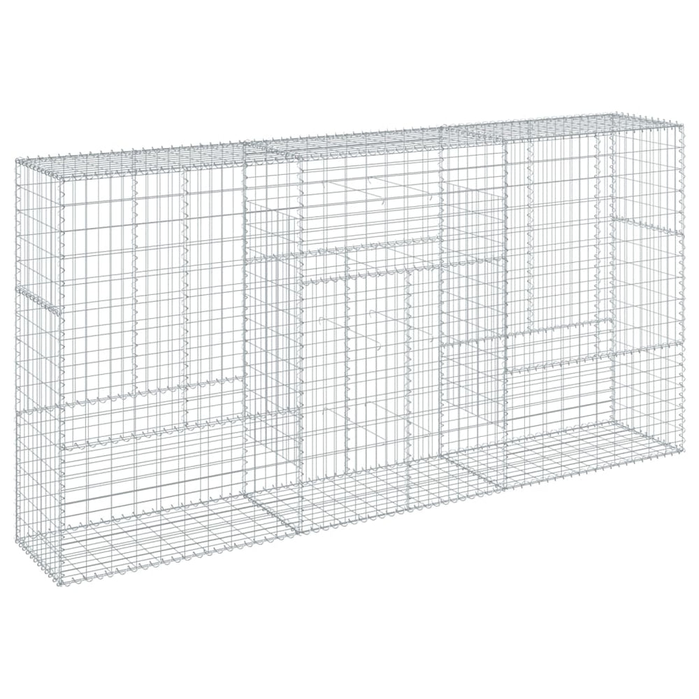 vidaXL Gabion Raised Bed with Lid 300x50x150 cm Galvanized Iron
