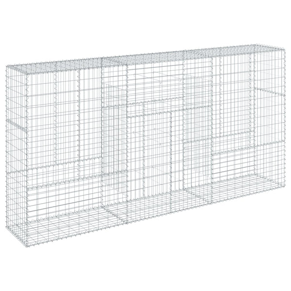 vidaXL Gabion Raised Bed with Lid 300x50x150 cm Galvanized Iron