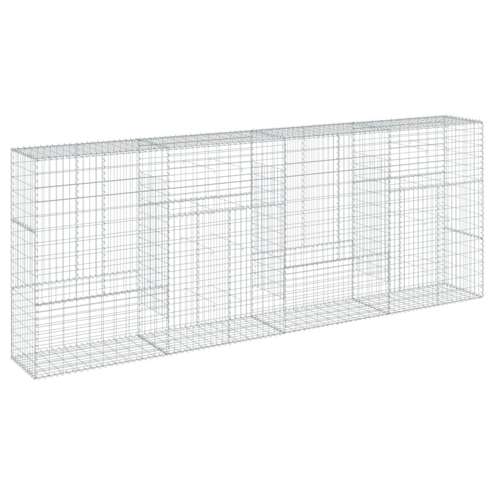 vidaXL Gabion Baskets with Lids 400x50x150 cm Galvanized Iron