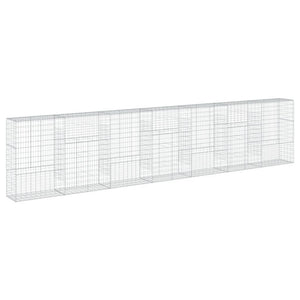 vidaXL Gabion Raised Bed with Lid 700x50x150 cm Galvanized Iron