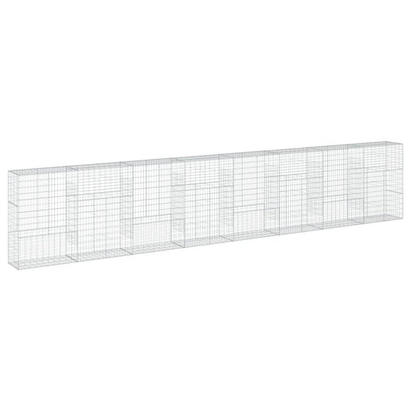 vidaXL Gabion with Lid 800x50x150 cm Galvanized Iron