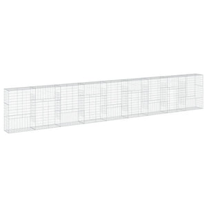 vidaXL Gabion Wall with Lid 900x50x150 cm Galvanized Iron