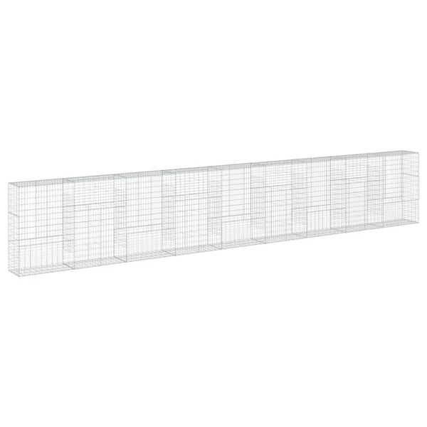 vidaXL Gabion Wall with Lid 900x50x150 cm Galvanized Iron