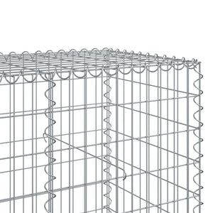 Gabione mit Deckel 400x100x100 cm Verzinkt