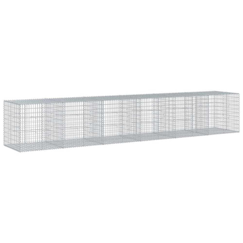 vidaXL Gabion with Lid 600x100x100 cm Galvanized Iron