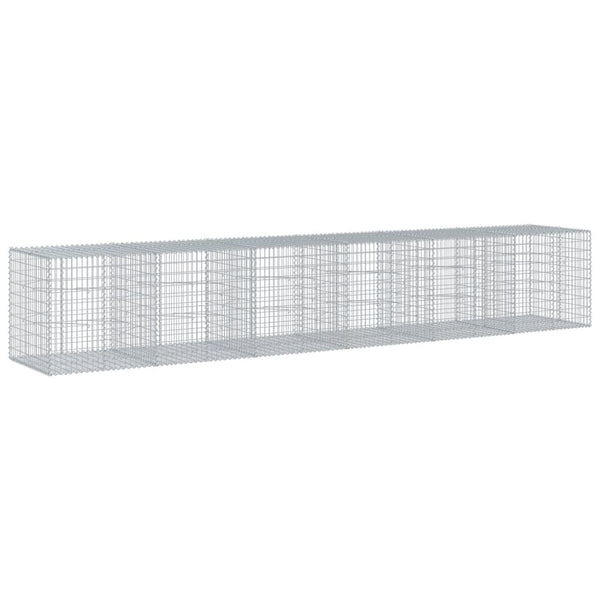vidaXL Gabion with Lid 600x100x100 cm Galvanized Iron