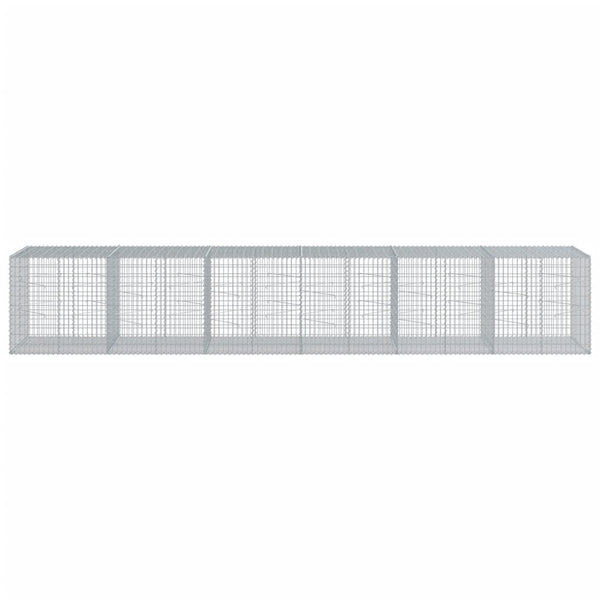 vidaXL Gabion with Lid 600x100x100 cm Galvanized Iron