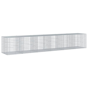 vidaXL Gabion with Lid 600x100x100 cm Galvanized Iron