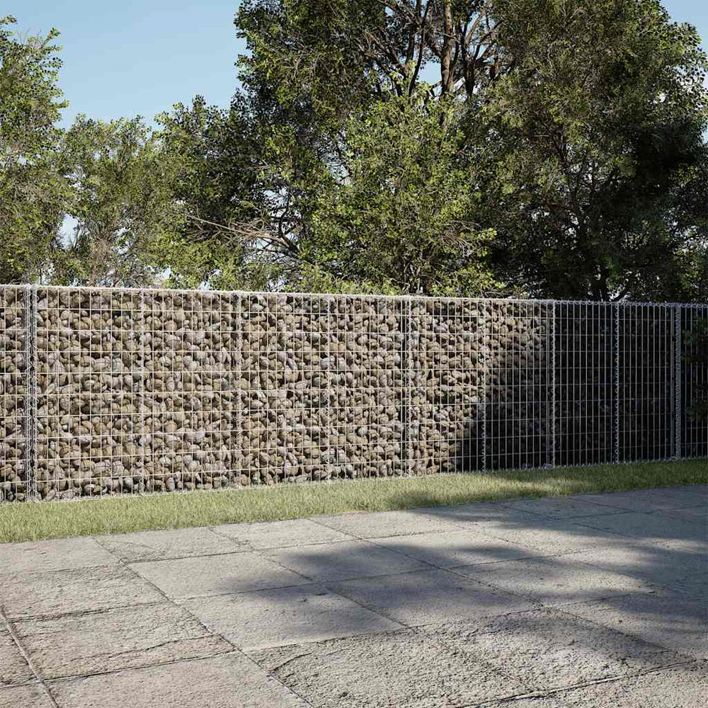 vidaXL Gabion with Lid 650x100x100 cm Galvanized Iron