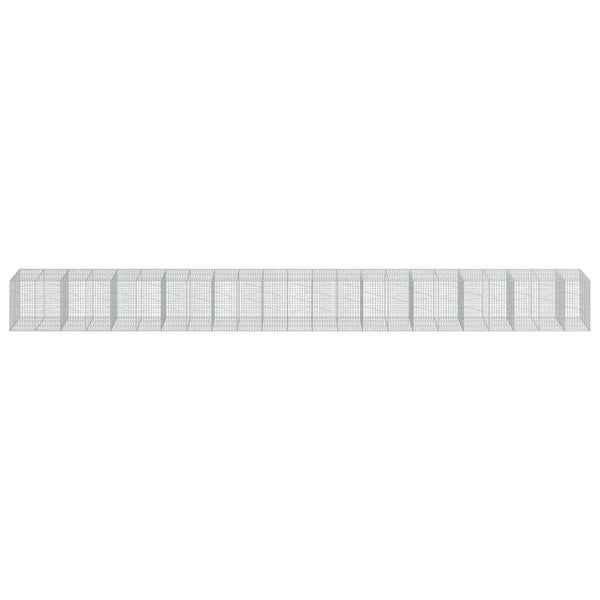 vidaXL Gabion with Lid 1150x100x100 cm Galvanized Iron