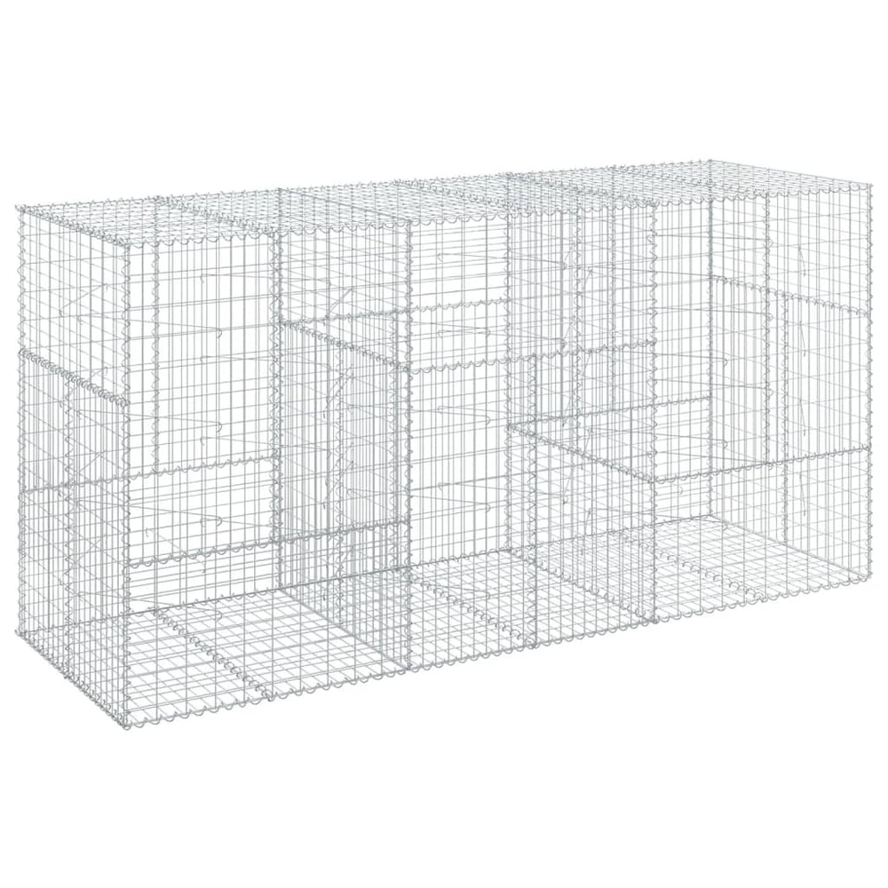 vidaXL Gabion with Lid 300x100x150 cm Galvanized Iron